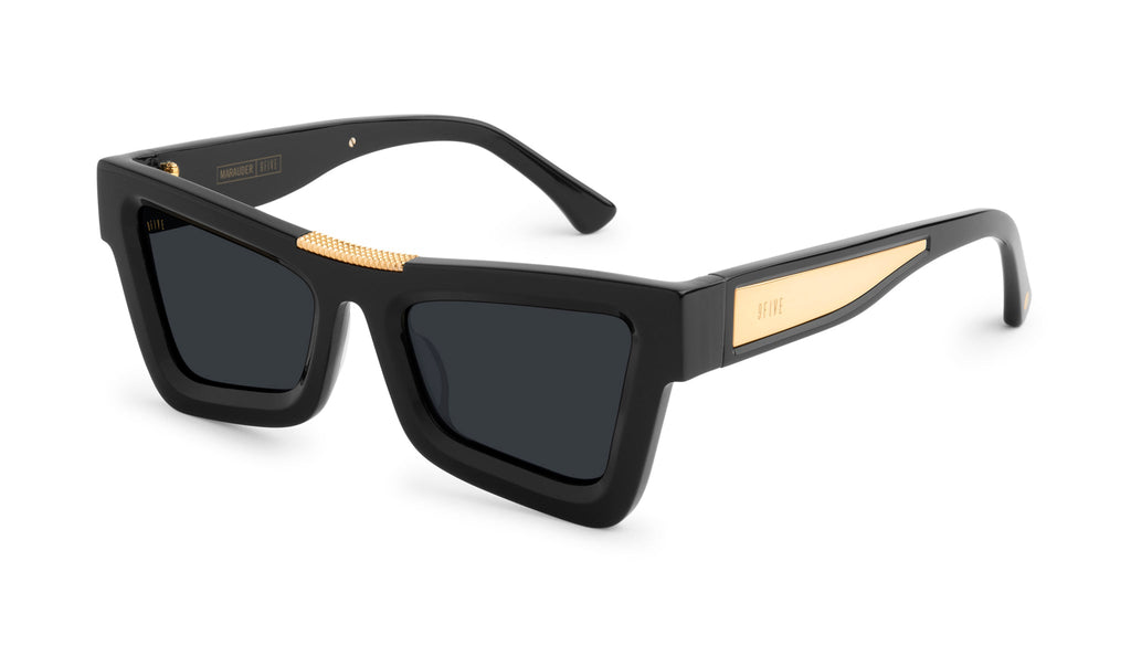9FIVE Marauder Black & 24k Gold Sunglasses