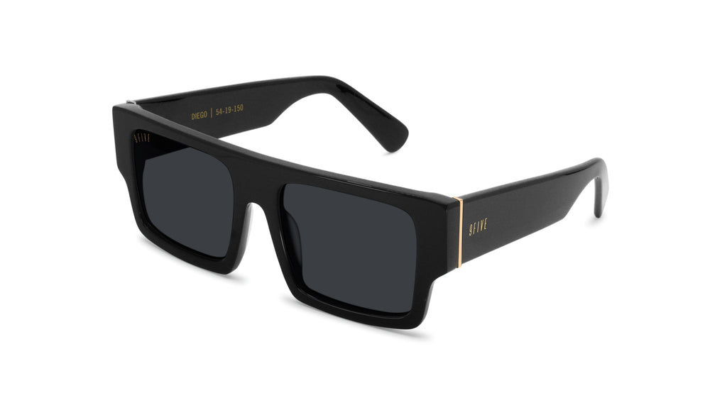 9FIVE Diego Black & 24K Gold Sunglasses