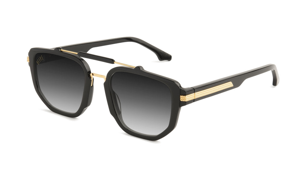 9FIVE Lawrence Black & 24k Gold - Gradient Sunglasses