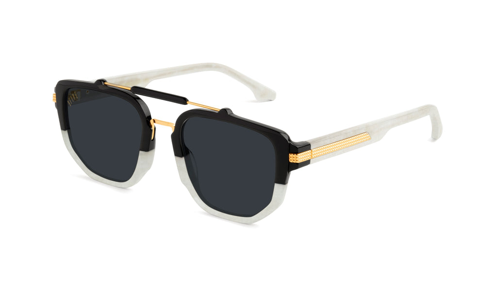 9FIVE Lawrence Marble Croc & 24k Gold Sunglasses