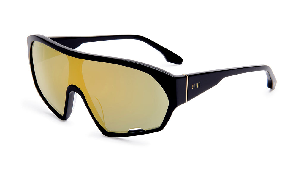 9FIVE Shields Black - Gold Mirror Sunglasses