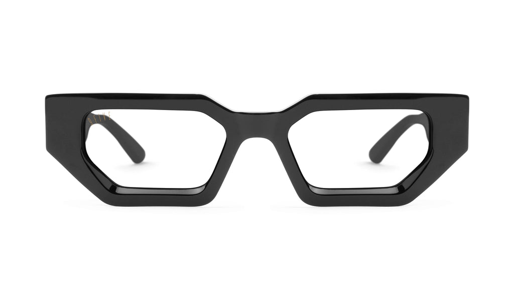 9FIVE Vincent Black & 24K Gold - Clear Lens Glasses
