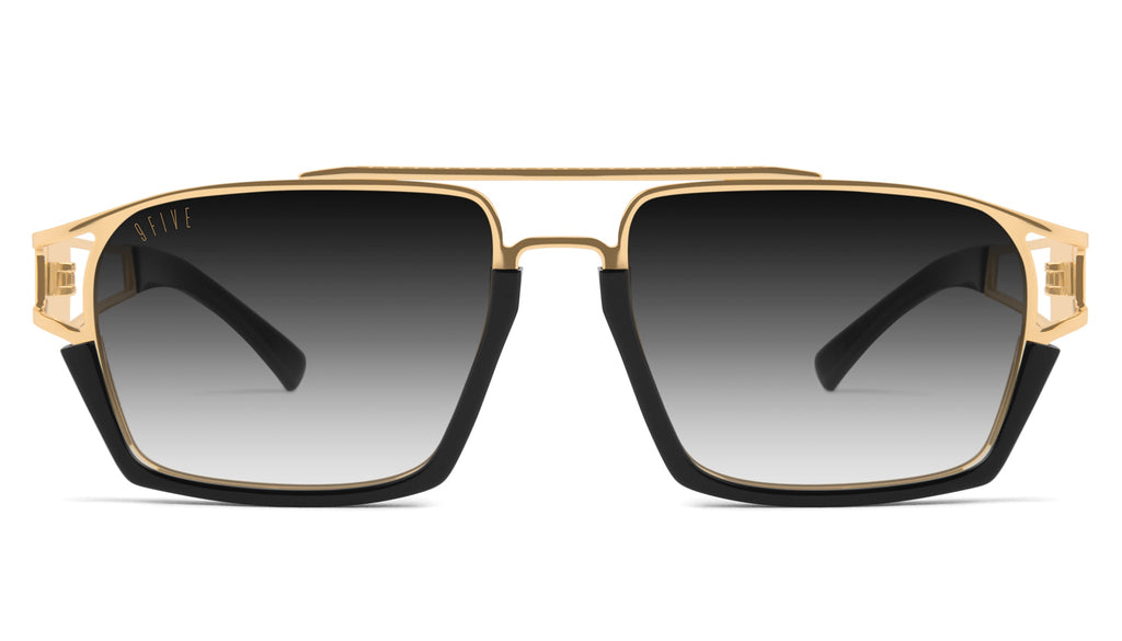 9FIVE Kingpin Black & 24k Gold XL - Gradient Sunglasses