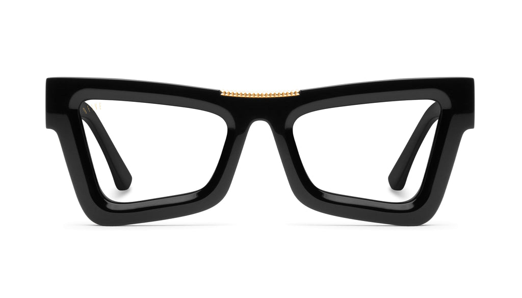 9FIVE Marauder Black & 24k Gold Clear Lens Glasses