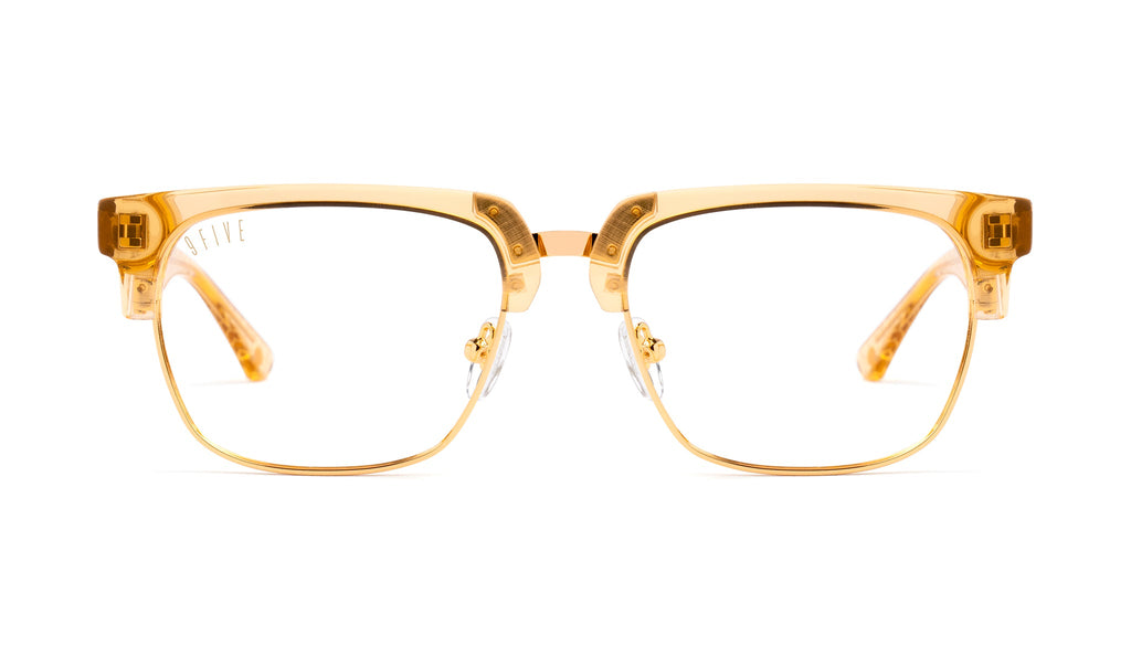 9FIVE Belmont Gold Snake Clear Lens Glasses