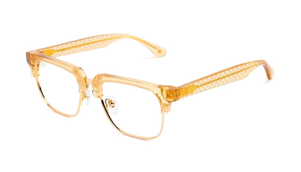 9FIVE Belmont Gold Snake Clear Lens Glasses