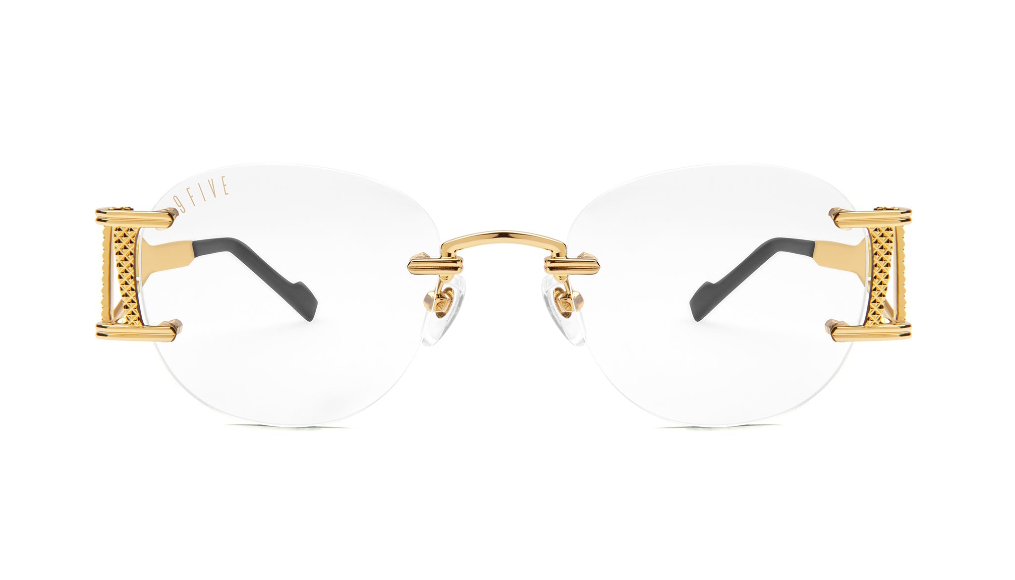 9FIVE Legacy Lite Black & 24K Gold Clear Lens Glasses – 9FIVE World