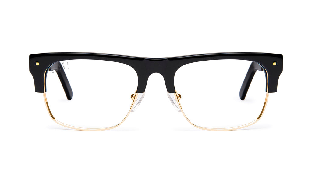 9FIVE Watson 2 Black & 24K Gold Clear Lens Glasses